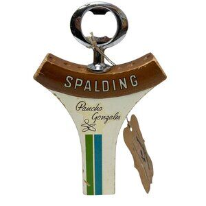 Vintage Tennis Racquet Bottle Opener Spalding Pancho Gonzales Barware Gift